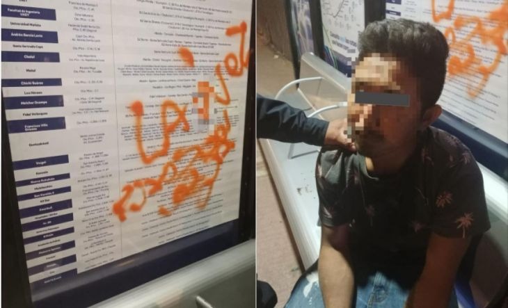 Imputan a sujeto por dañar un paradero en Periférico de Mérida